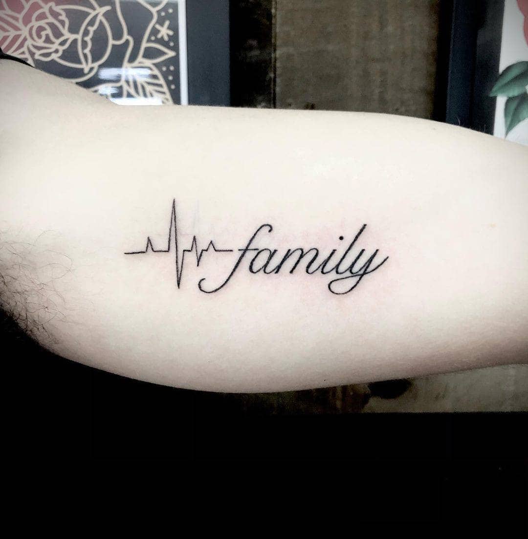 Heartbeat Family Tattoo