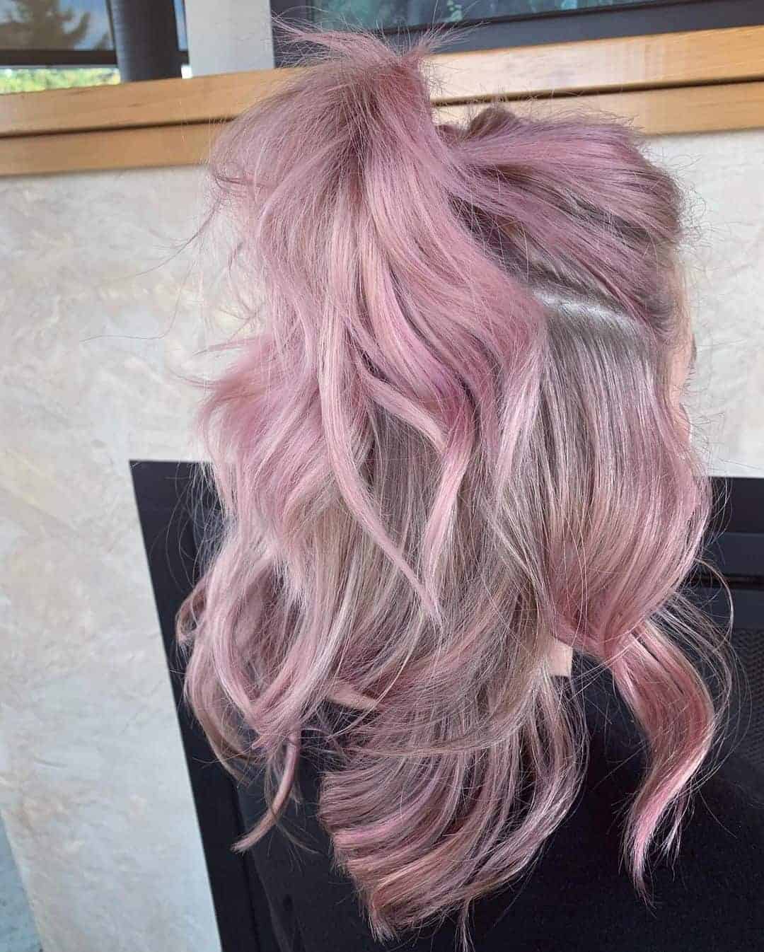 Pink and Ash Blonde Ombre Hair