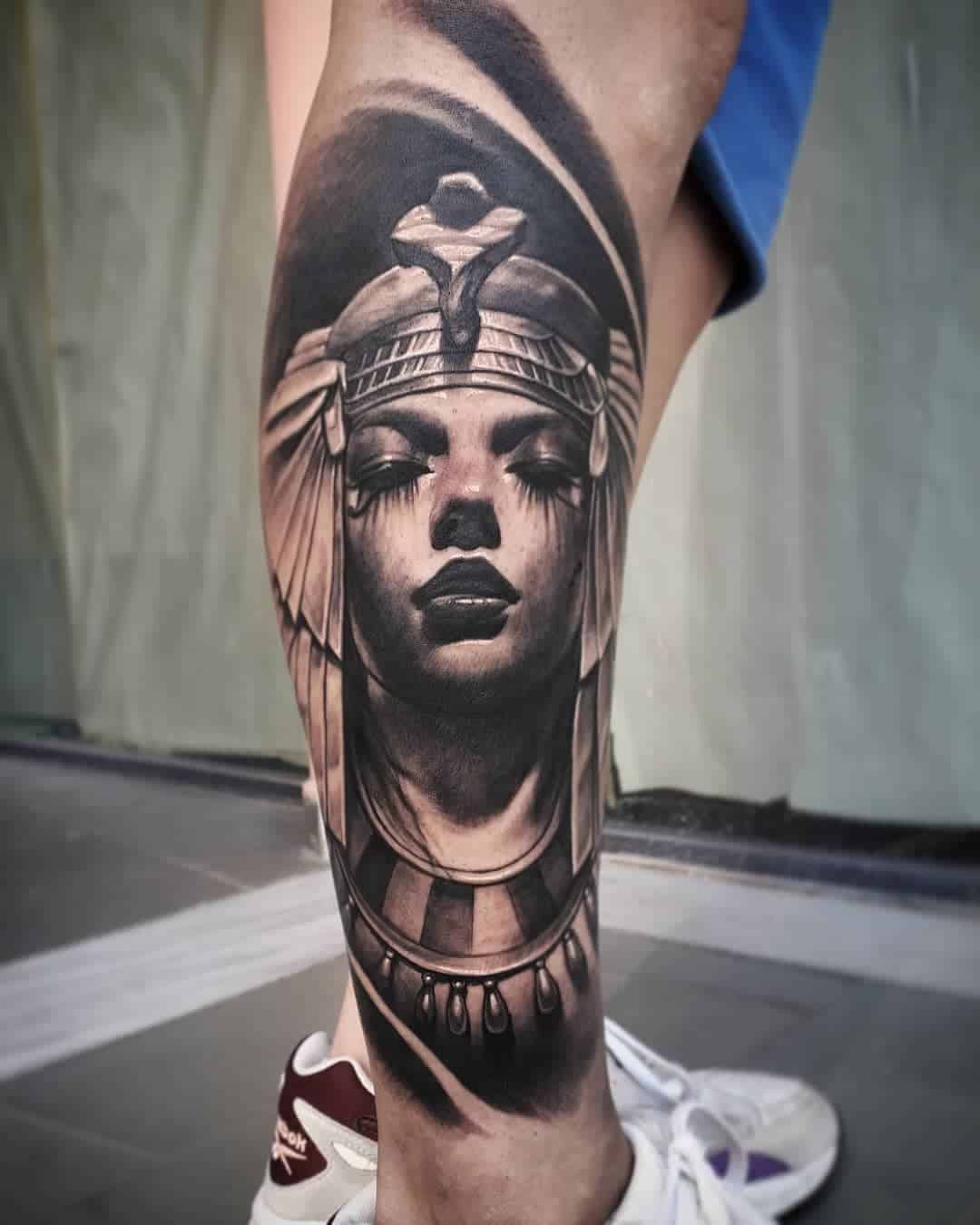 Black and Gray Portrait of Queen Cleopatra