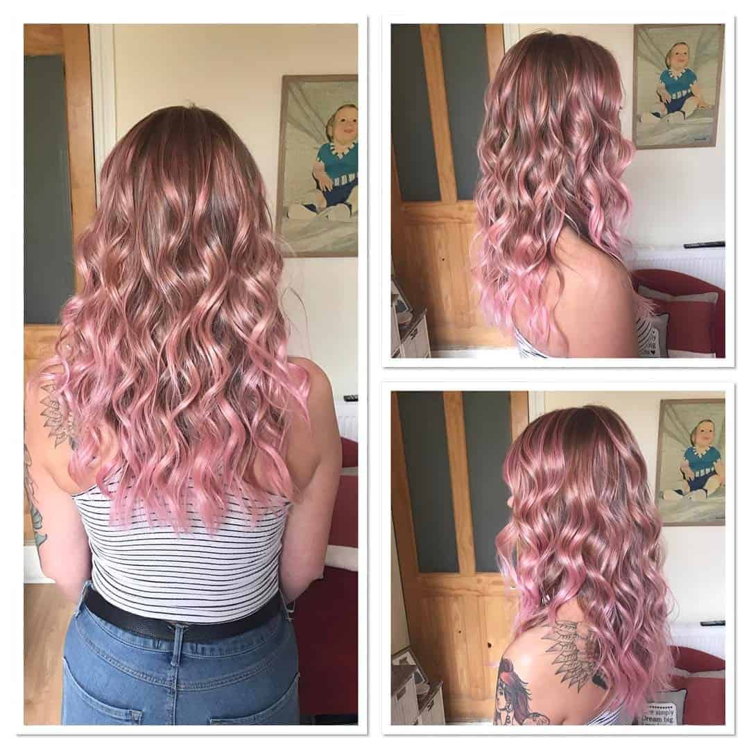 Dusty Pink and Dark Blonde Ombré Hair