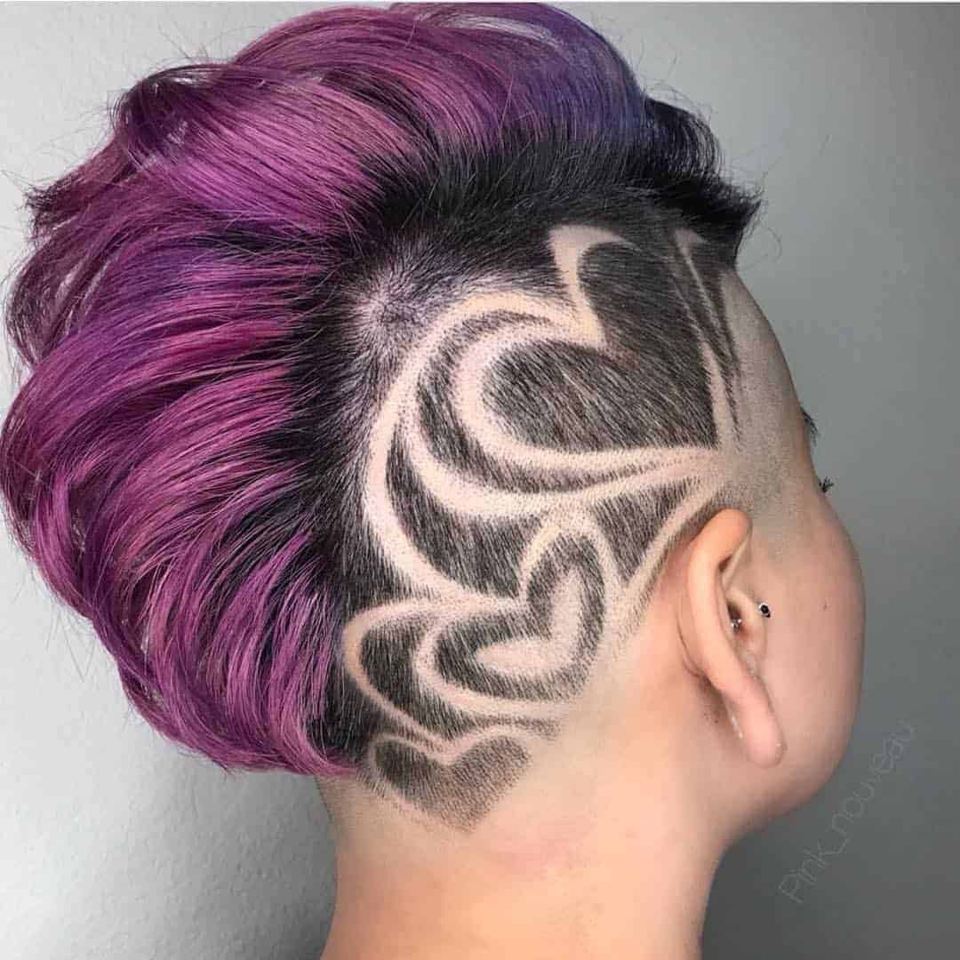 Purple Half-Shaved Mohawk