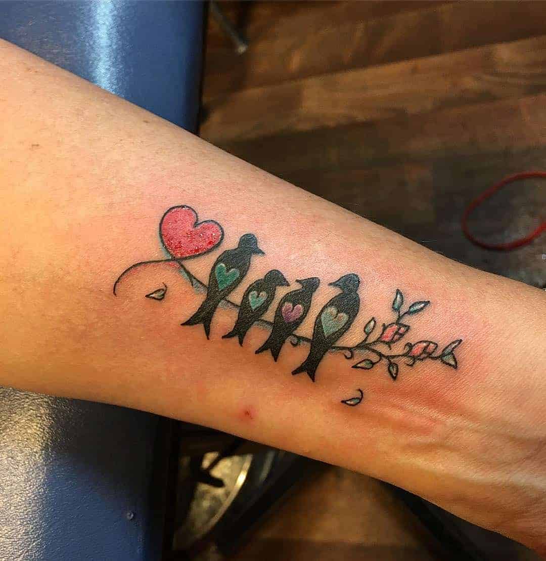 Family of Birds Tattoo