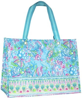 Best Summertime Tote Bag: Lilly Pulitzer Aqua La Vista Shopper Bag