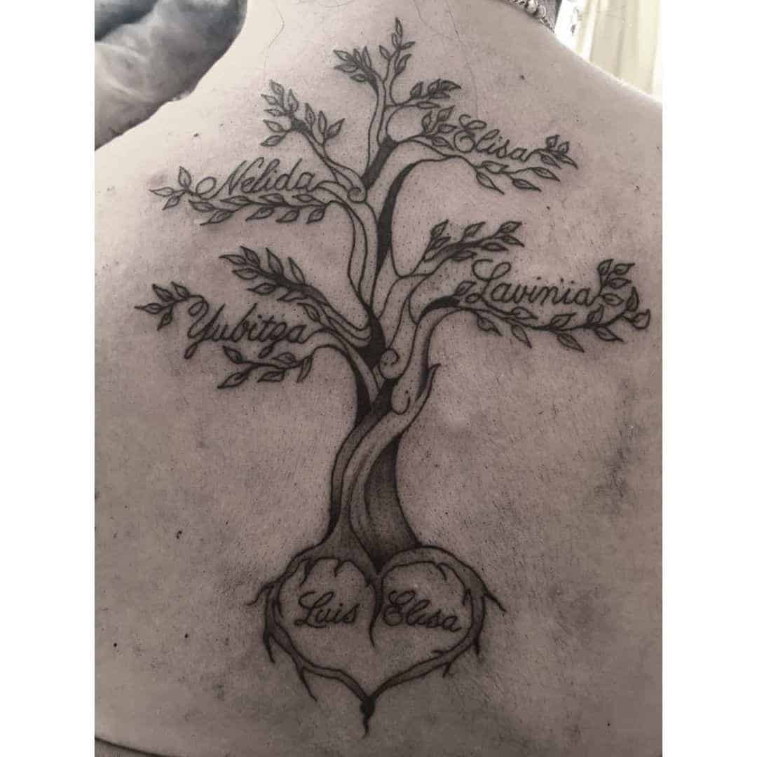 Traditional Family Tree Tattoo