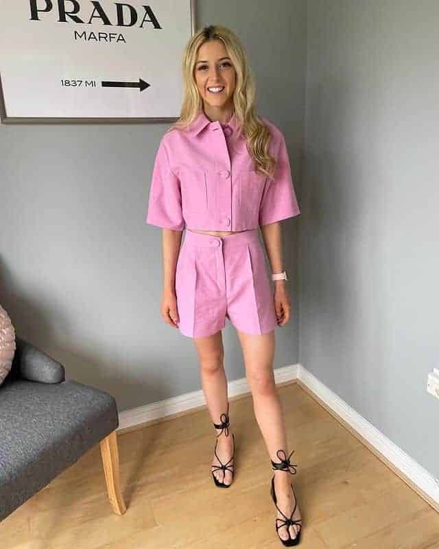 Pink Top and Shorts Set