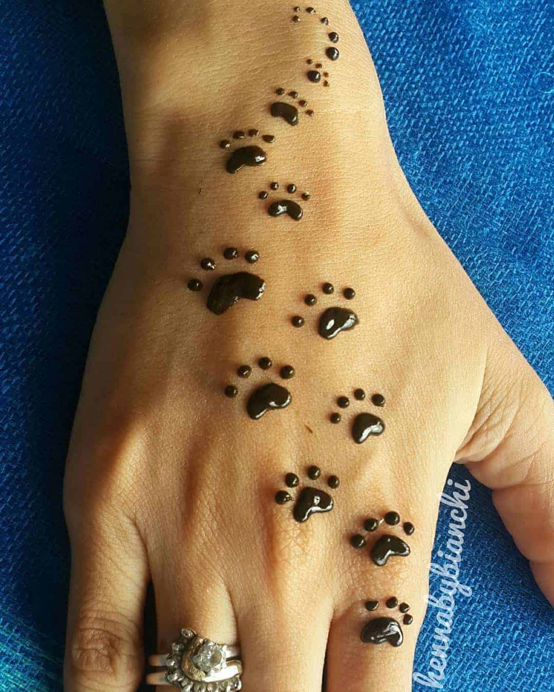 Paw Prints Henna Tattoo