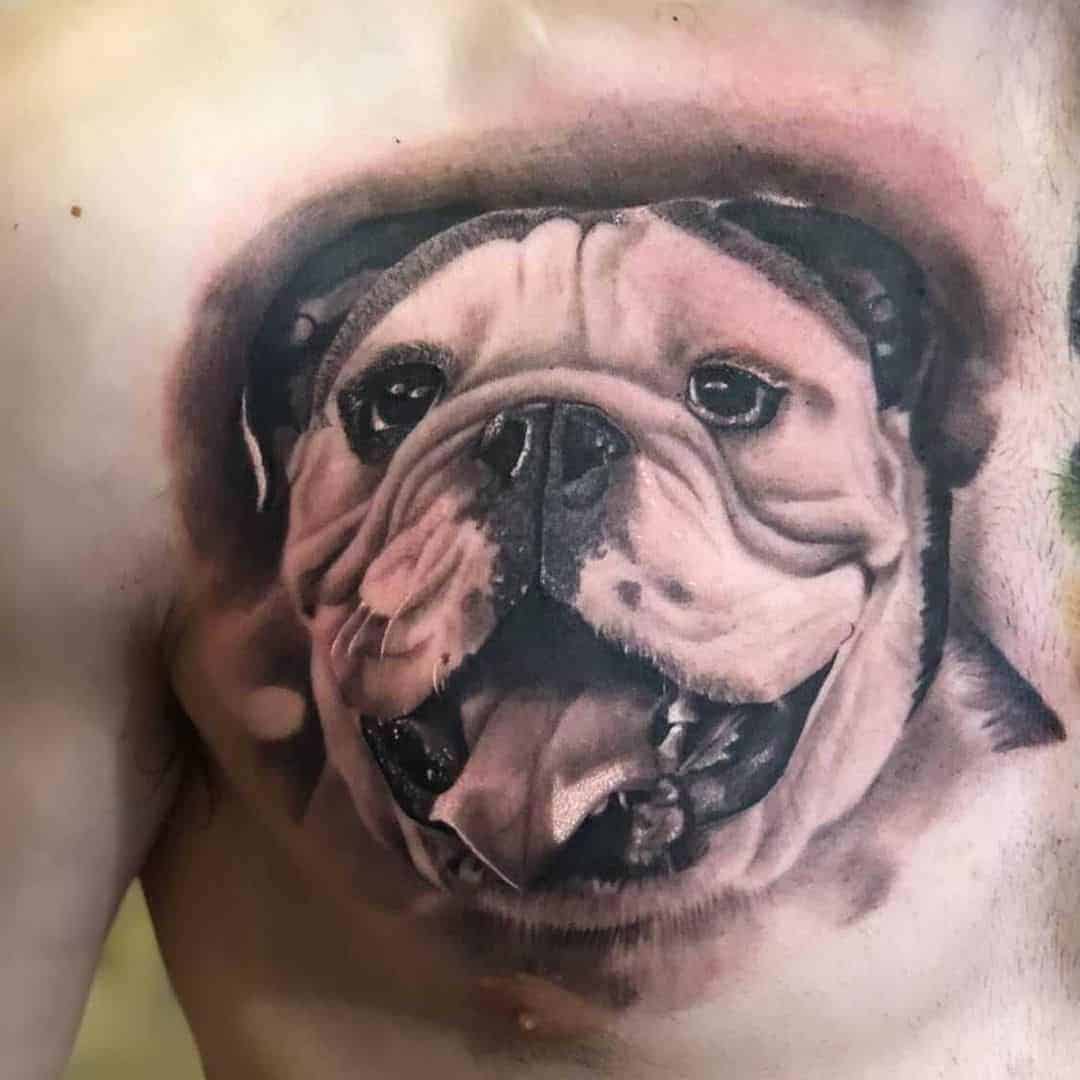 Realistic Dog Portrait Tattoo