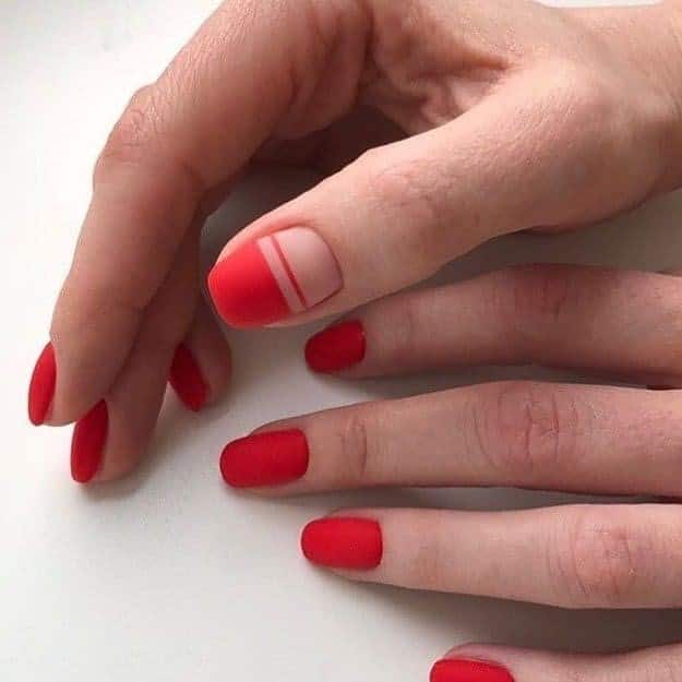 Simple Matte Red Nails