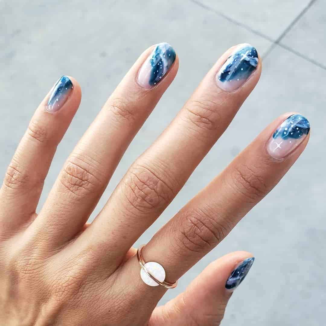 Night Sky Blue Nails