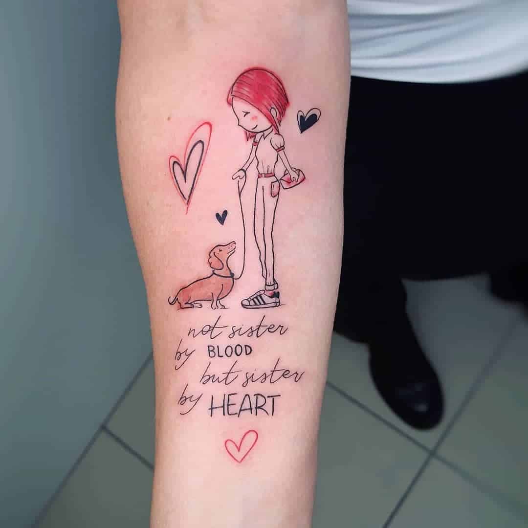 Dog and Owner With Quote Tattoo