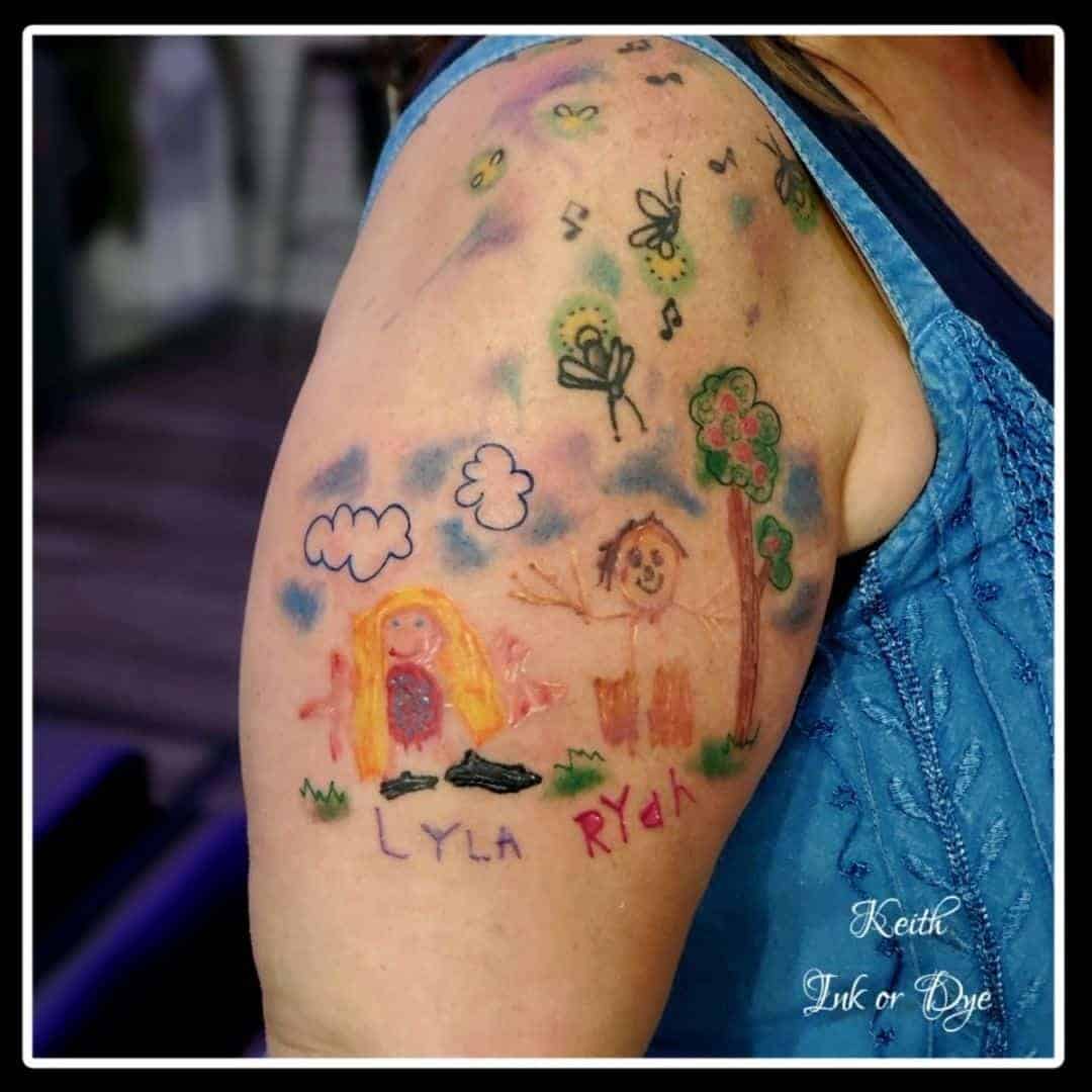 Kid’s Drawing Family Tattoo