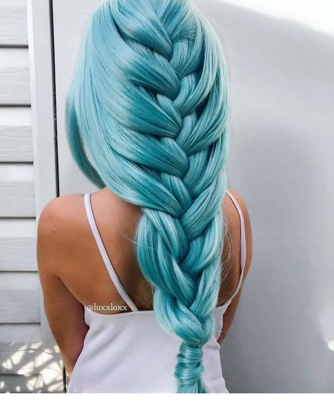 Turquoise Blue French Braid