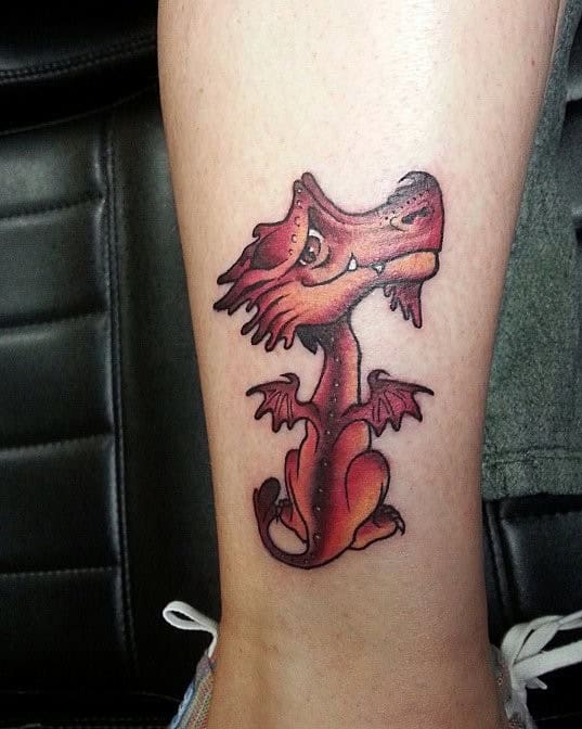 Red Baby Dragon Tattoo