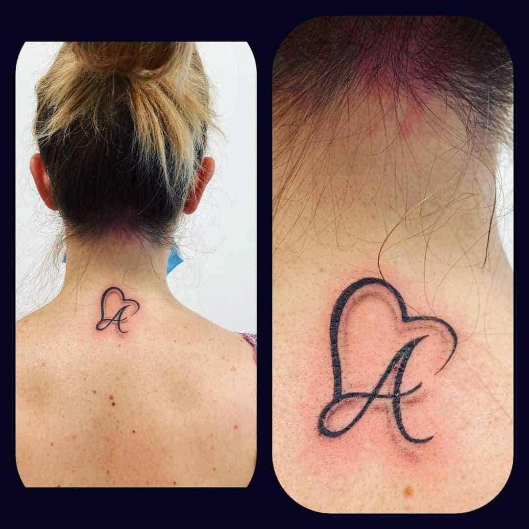 Heart and Initial Family Tattoo