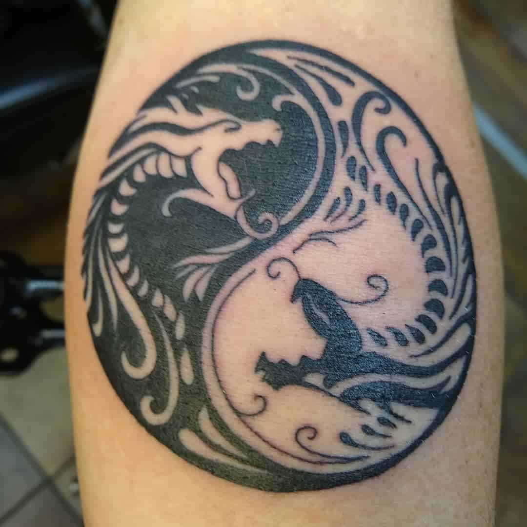 Yin & Yang Dragon Tattoo