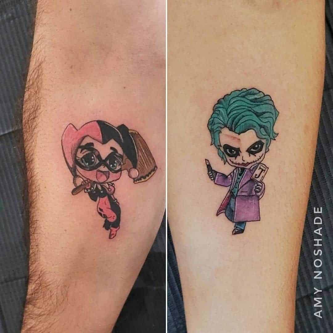 Harley Quinn and Joker Matching Tattoos