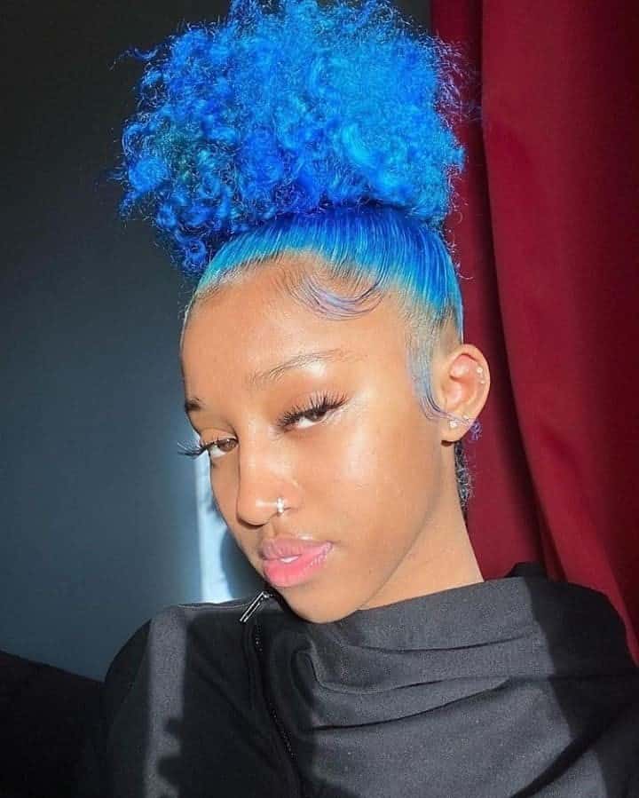 Electric Blue Afro Puff