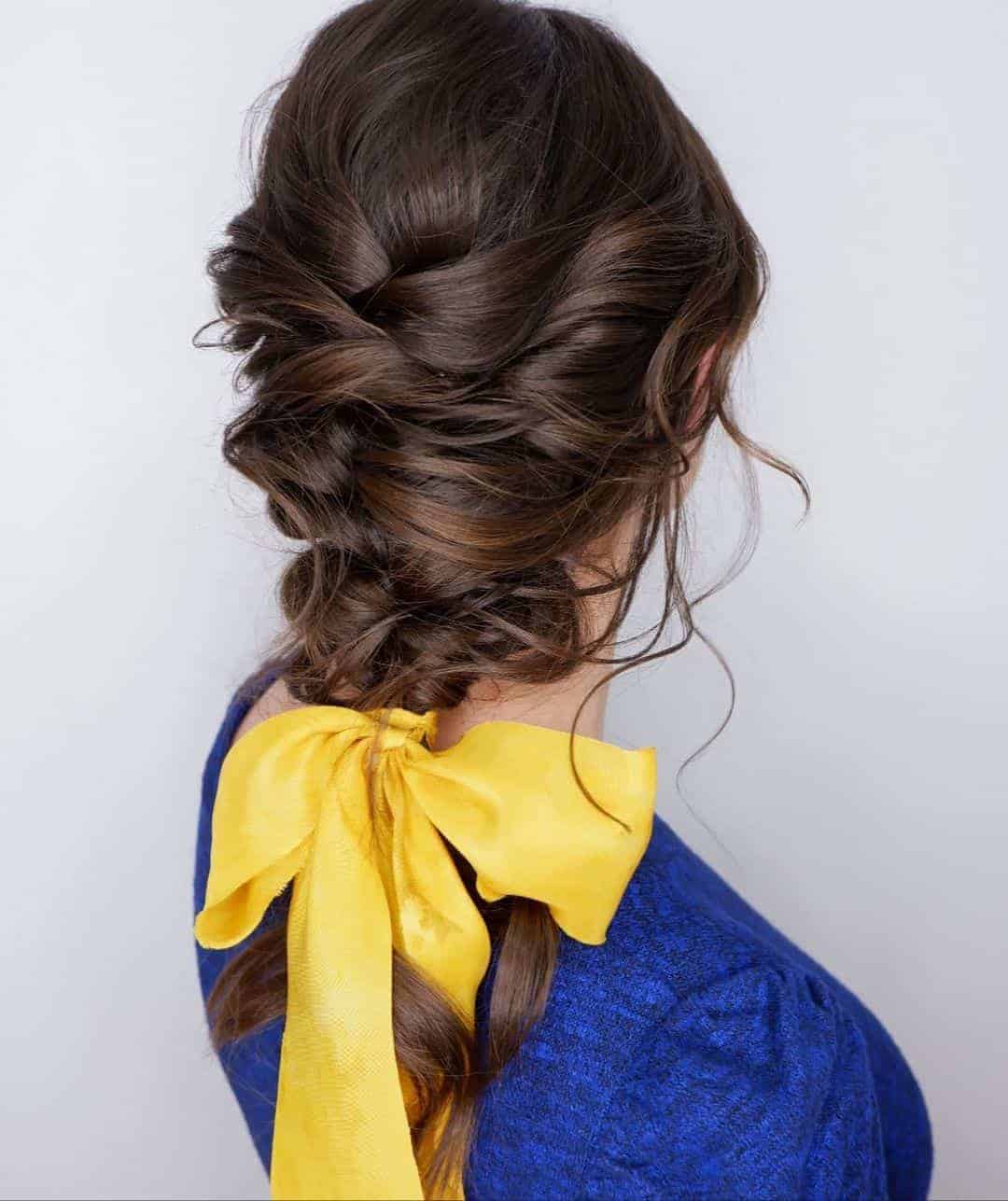 Princess Belle Braid With Loose Curls