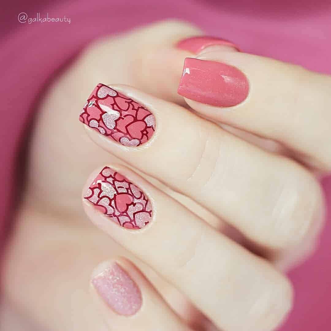 Strawberry Hearts Nails