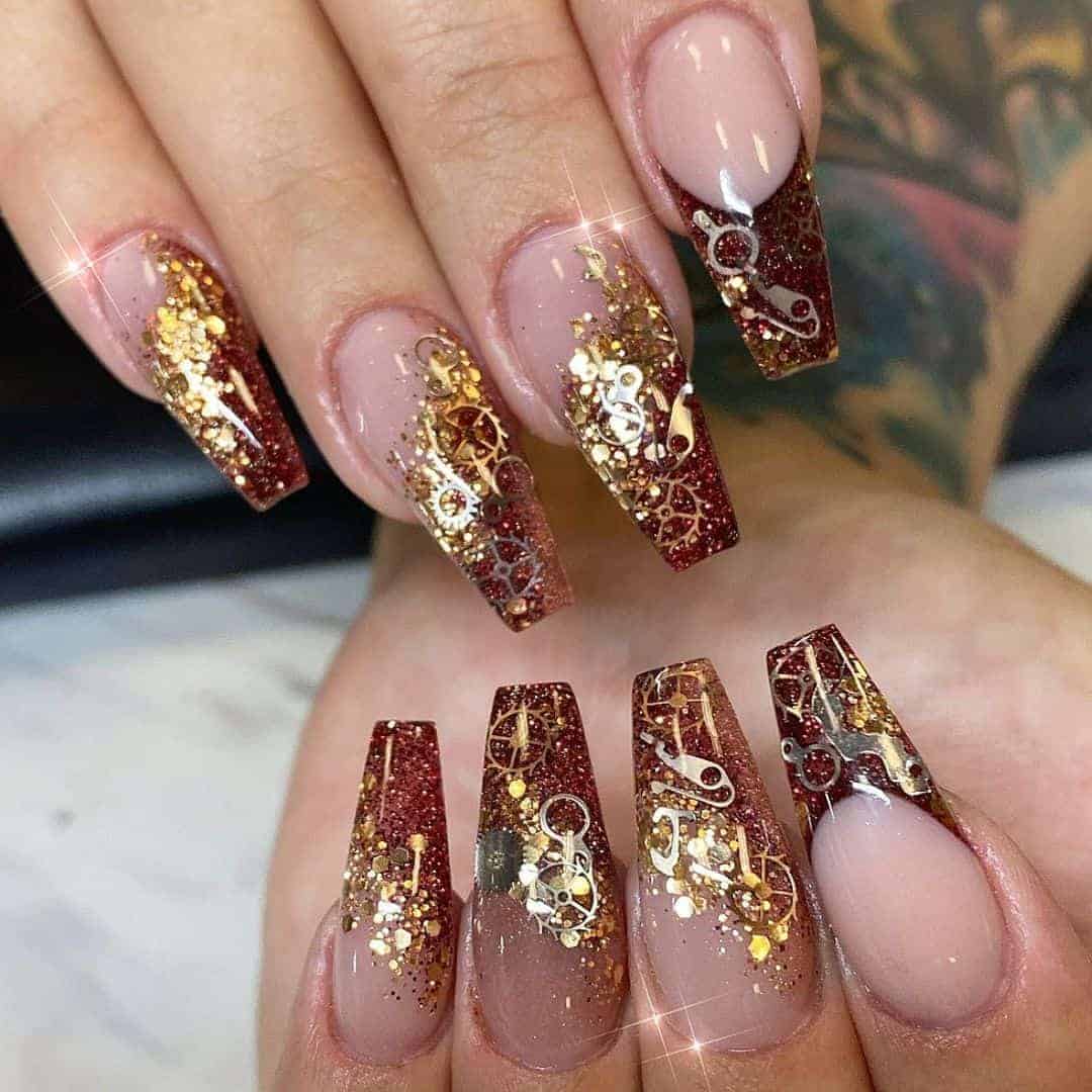 Steampunk Valentine’s Day Nails