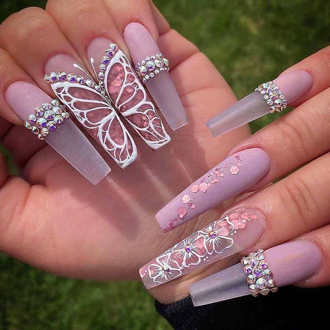 Valentine’s Butterfly Nails