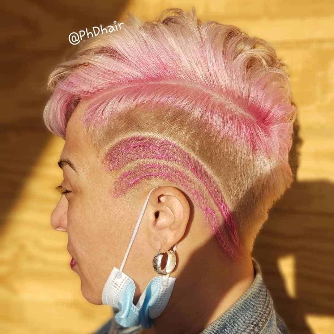 Pink and Blonde Ombré Buzzcut