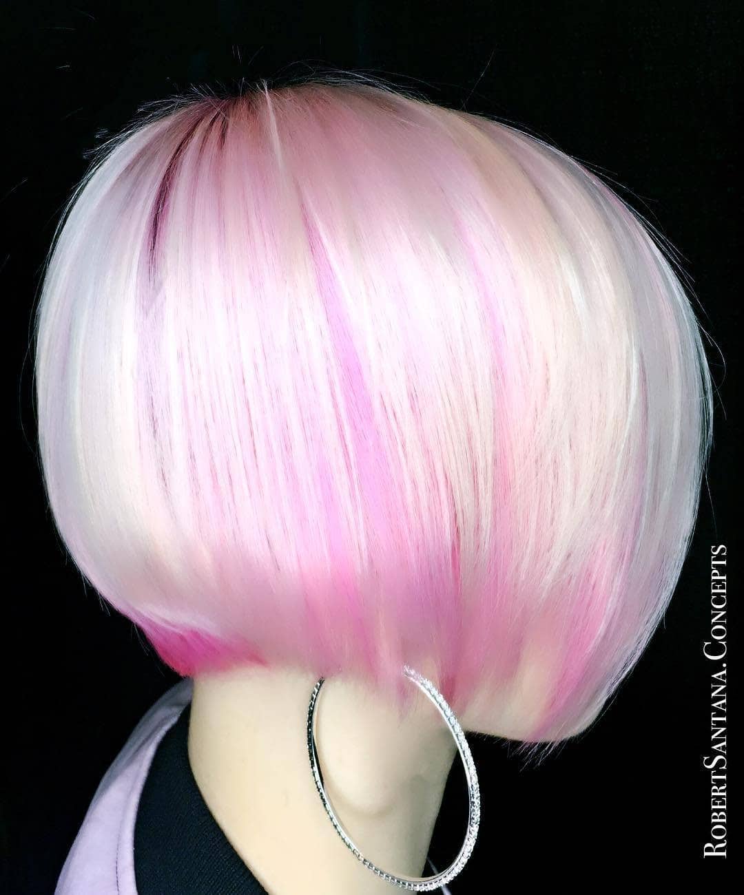 Bubblegum Pink and Platinum Blonde Blended Ombré Bob