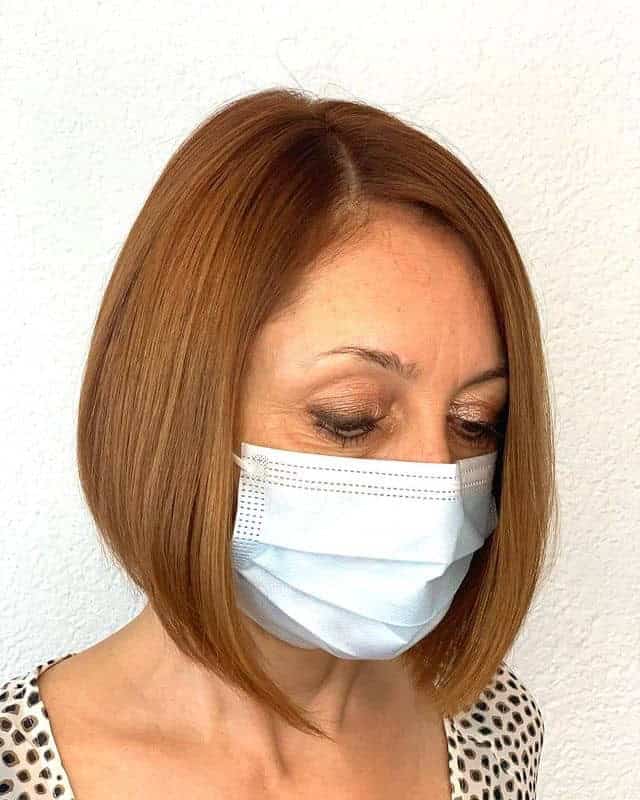 Copper Brown Asymmetrical Bob