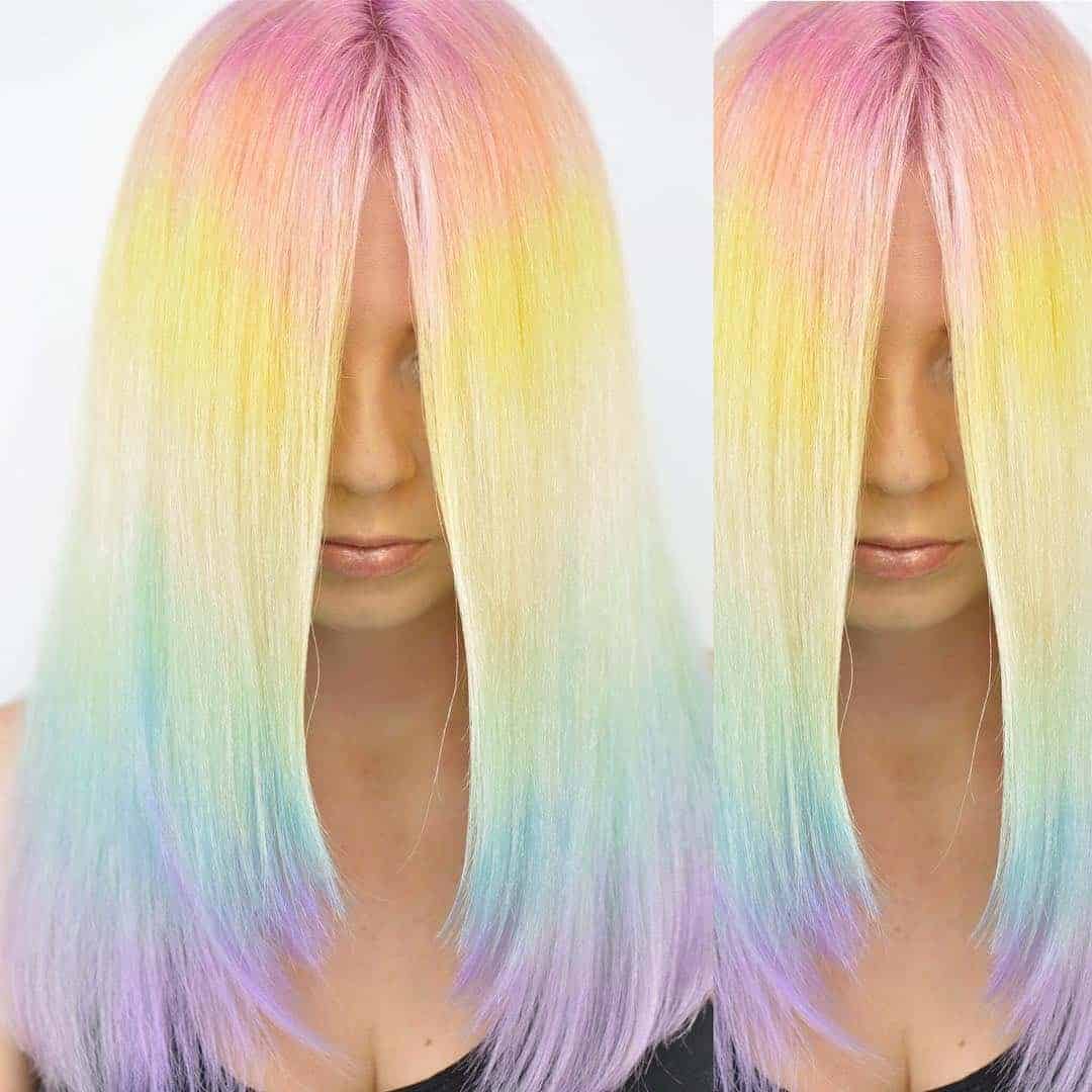 Pastel Rainbow Ombré Hair