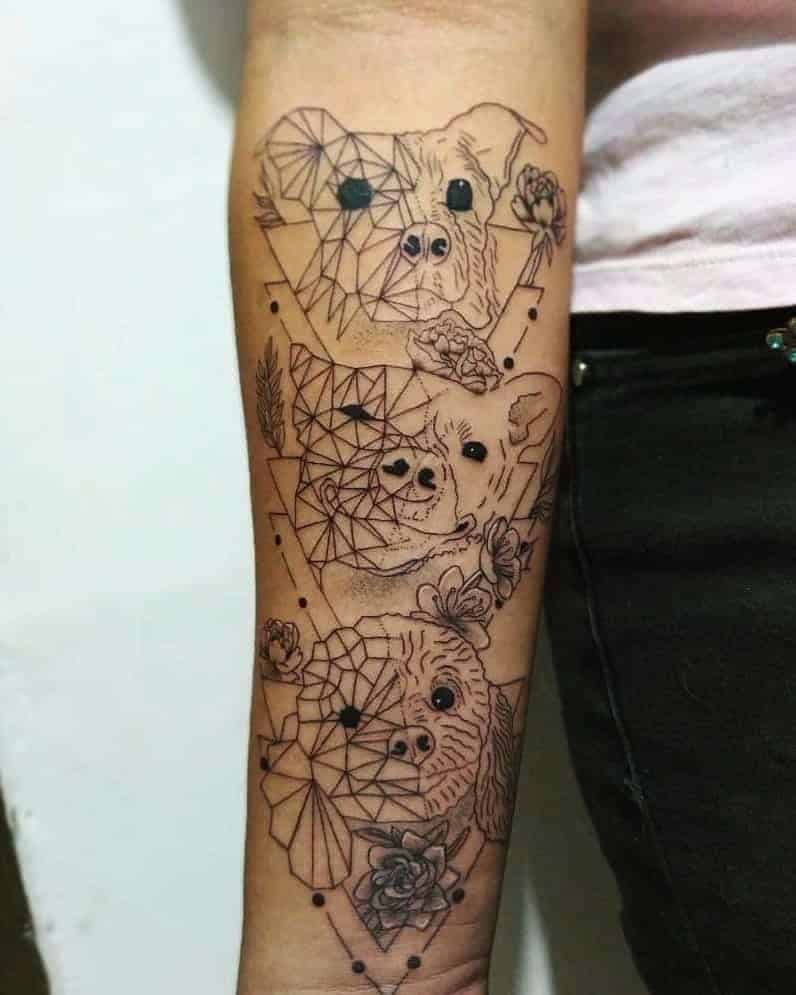 Geometric Shape Dogs Tattoo