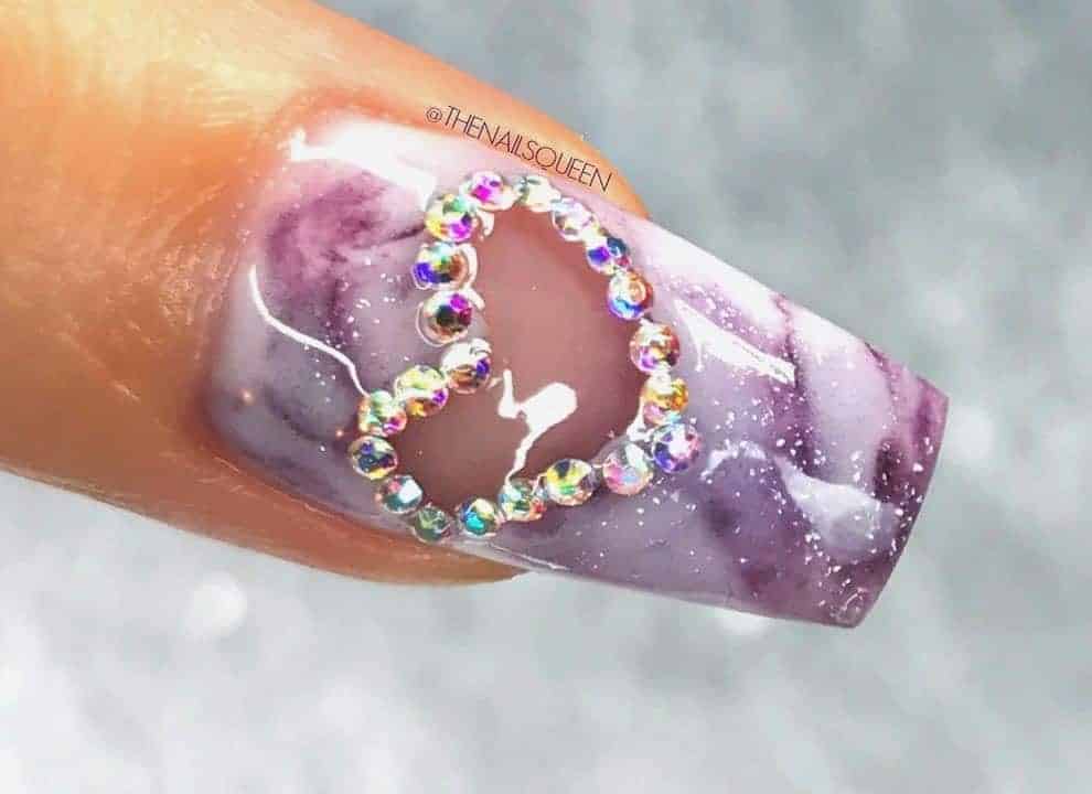 Stone Heart Nail Art