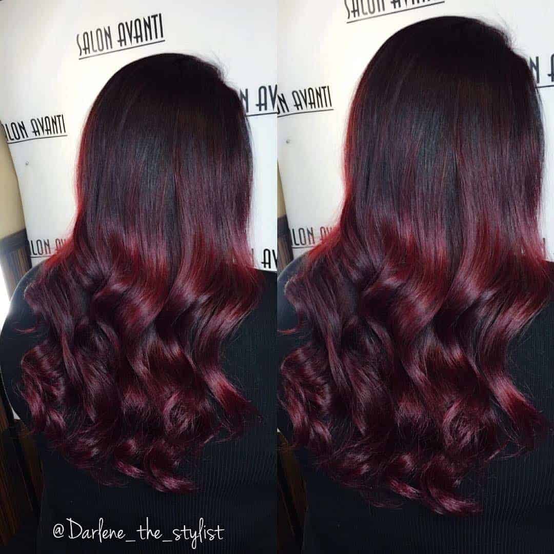 Black and Burgundy Ombré Curls