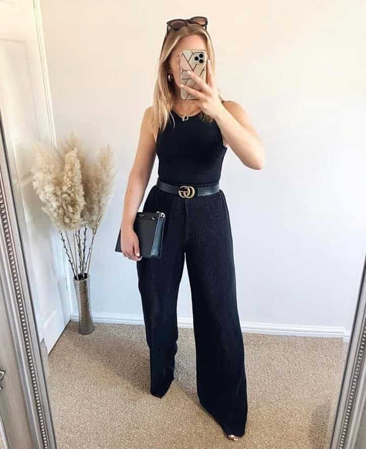 Black Pants, Top, and Accessories