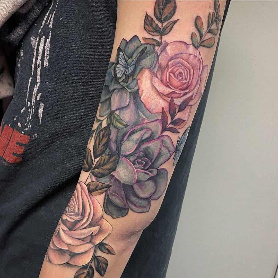 Pastel Rose Tattoo