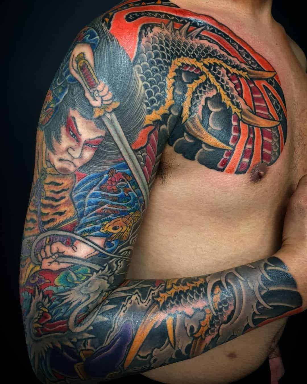 Japanese Traditional Sleeve Tattoo